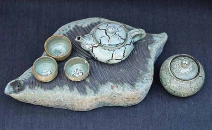 Céramique Céleste – Éclat Terrestre Artisan Tea Set